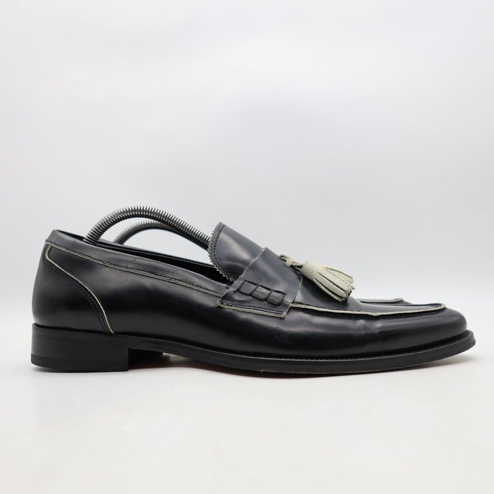 Del Re Shoes Shoes Men's EU Size 43 Black Leather Loafers Slip On Made In Italy
